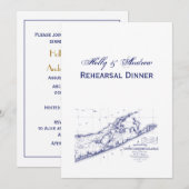 Long Island The Hamptons Map VC Kaart (Voorkant / Achterkant)