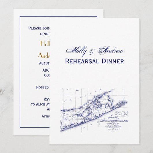 Long Island The Hamptons Map VC Kaart (Voorkant / Achterkant)