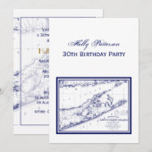 Long Island The Hamptons Map VC Kaart (Voorkant / Achterkant)