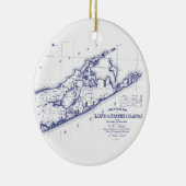 Long Island The Hamptons Map VC Keramisch Ornament (Rechts)