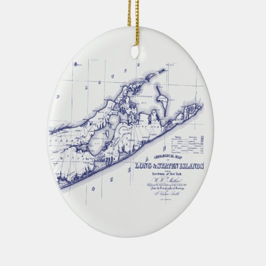 Long Island The Hamptons Map VC Keramisch Ornament (Rechts)