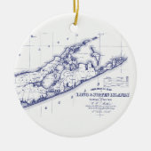 Long Island The Hamptons Map VC Keramisch Ornament (Voorkant)