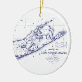 Long Island The Hamptons Map VC Keramisch Ornament (Links)