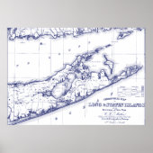 Long Island The Hamptons Map VC Poster (Voorkant)