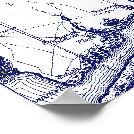 Long Island The Hamptons Map VC Poster (Hoek)