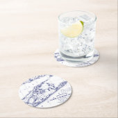 Long Island The Hamptons Map VC Ronde Kartonnen Onderzetter (Insitu)