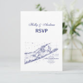 Long Island The Hamptons Map VC RSVP Kaartje (Staand voorkant)