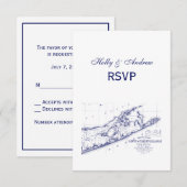 Long Island The Hamptons Map VC RSVP Kaartje (Voorkant / Achterkant)