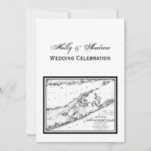 Long Island The Hamptons Map VC Wedding Black Kaart (Voorkant)