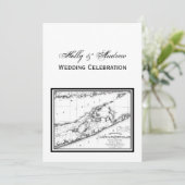 Long Island The Hamptons Map VC Wedding Black Kaart (Staand voorkant)