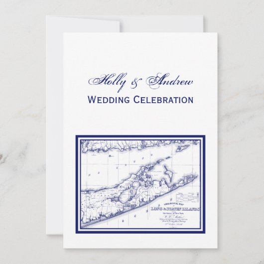 Long Island The Hamptons Map VC Wedding Kaart (Voorkant)