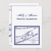 Long Island The Hamptons Map VC Wedding Kaart (Voorkant / Achterkant)