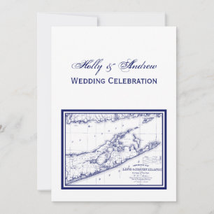 Long Island The Hamptons Map VC Wedding Kaart