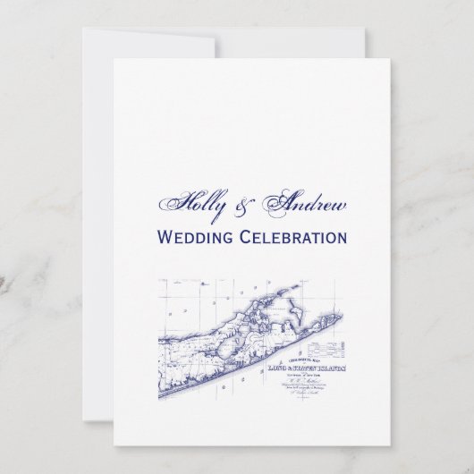 Long Island The Hamptons Map VC Wedding Kaart (Voorkant)