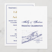 Long Island The Hamptons Map VC Wedding Kaart (Voorkant / Achterkant)