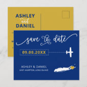 Long Island Wedding Save the Date Map Briefkaart (Voorkant / Achterkant)