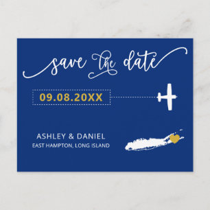 Long Island Wedding Save the Date Map Briefkaart