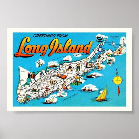 Long Island Welkomstkaart 6x4 Print (Voorkant)