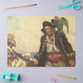 “Long John Silver” Piratenkunst van Louis Rhead Tissuepapier (Craft)