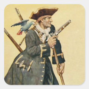 “Long John Silver” uit “Schateiland” Vierkante Sticker