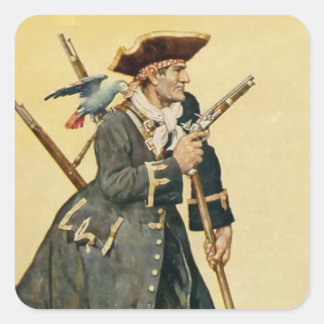 “Long John Silver” uit “Schateiland” Vierkante Sticker