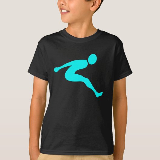 Long Jump - Cyaan T-shirt (Voorkant)