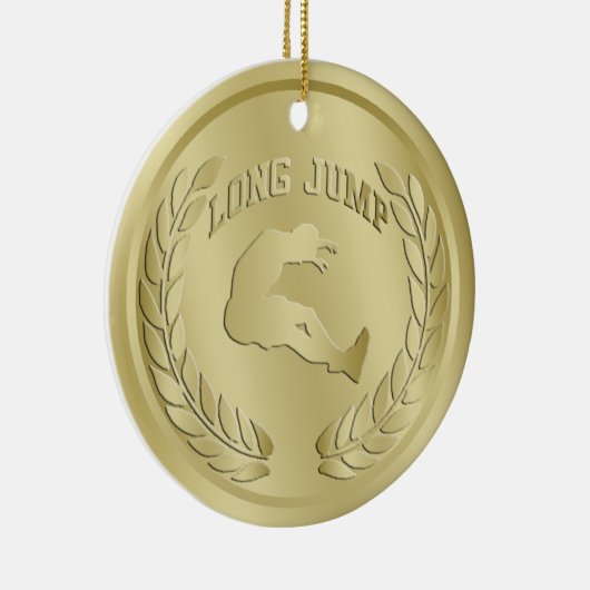 Long Jump Gold Toned Medal Ornament (Rechts)