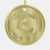 Long Jump Gold Toned Medal Ornament (Voorkant)