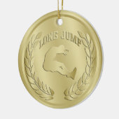 Long Jump Gold Toned Medal Ornament (Links)