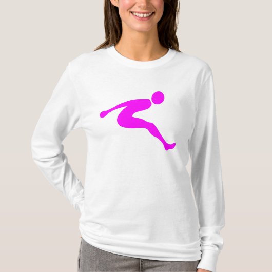Long Jump - Magenta T-shirt (Voorkant)