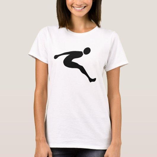 Long Jump — zwart T-shirt (Voorkant)