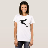 Long Jump — zwart T-shirt (Voorkant volledig)