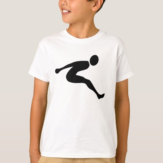 Long Jump — zwart T-shirt (Voorkant)