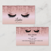 Long Lash Extension Make-up Artist Dripping Gold Visitekaartje (Voorkant / Achterkant)