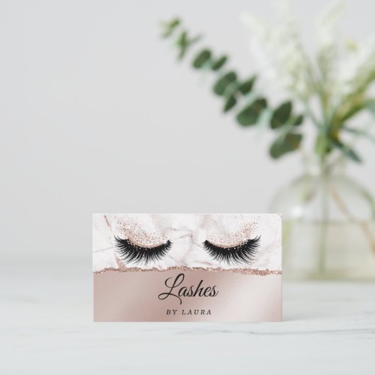 Long Lash Extension Make-up Artist Gescheurd papie Visitekaartje (Staand voorkant)
