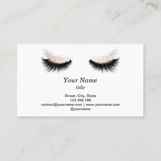 Long Lash Extension Make-up Artist Gescheurd papie Visitekaartje (Achterkant)
