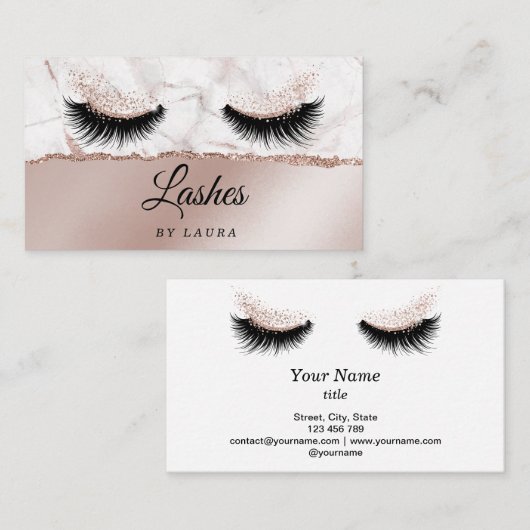 Long Lash Extension Make-up Artist Gescheurd papie Visitekaartje (Voorkant / Achterkant)