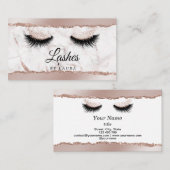 Long Lash Extension Make-up Artist Gescheurd papie Visitekaartje (Voorkant / Achterkant)