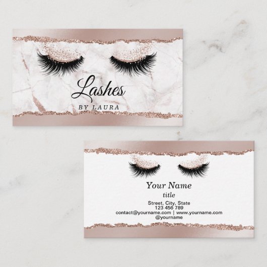 Long Lash Extension Make-up Artist Gescheurd papie Visitekaartje (Voorkant / Achterkant)