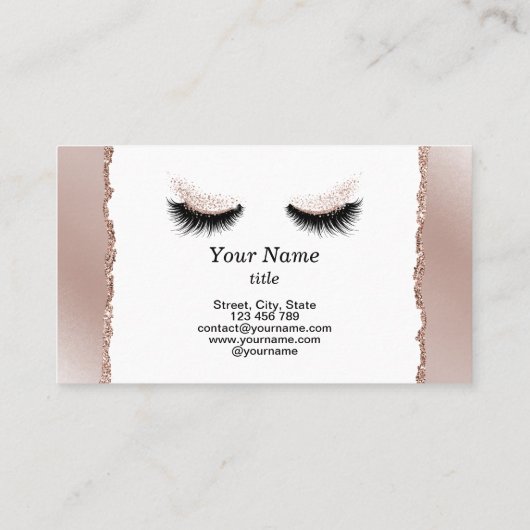 Long Lash Extension Make-up Artist Gescheurd papie Visitekaartje (Achterkant)
