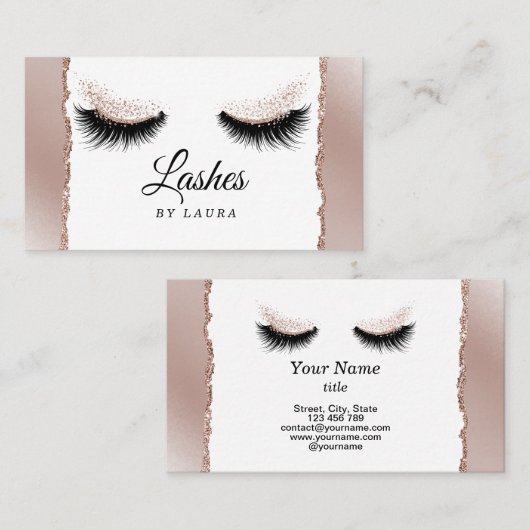 Long Lash Extension Make-up Artist Gescheurd papie Visitekaartje (Voorkant / Achterkant)
