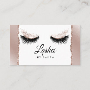 Long Lash Extension Make-up Artist Gescheurd papie Visitekaartje