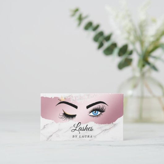 Long Lash Extension Make-up Artist Wink Eye Visitekaartje (Staand voorkant)