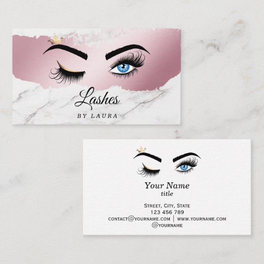 Long Lash Extension Make-up Artist Wink Eye Visitekaartje (Voorkant / Achterkant)