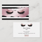 Long Lash Extension Make-up Artist Zwart-wit Visitekaartje (Voorkant / Achterkant)