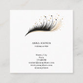 Long Lash Extension Make-up Feather Beauty Salon Vierkante Visitekaartje (Achterkant)