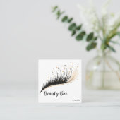 Long Lash Extension Make-up Feather Beauty Salon Vierkante Visitekaartje (Staand voorkant)
