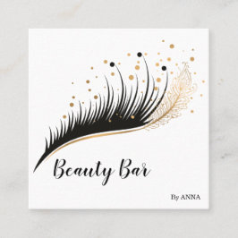 Long Lash Extension Make-up Feather Beauty Salon Vierkante Visitekaartje