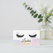 Long Lash Extension Makeup Artist Holographic Visitekaartje (Staand voorkant)