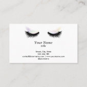 Long Lash Extension Makeup Artist Holographic Visitekaartje (Achterkant)